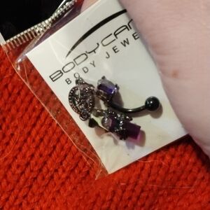 Bodycandy Purple and Black Earrings